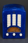 Great Marbleized Emerson BT-245 Catalin ’Tombstone’ Radio - Lapis Lazuli Blue